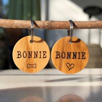 Mini Marke Ø 20 Mm Für Kleine Hunde | Hundemarke Aus Olivenholz Mit Beidseitiger Lasergravur Leicht von LielaPetshop