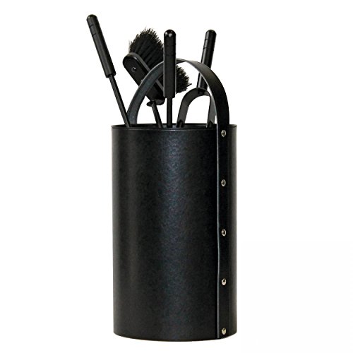 Kamin Besteck regeneriertes Leder schwarz inkl. Besteckteile Kamin Besteck regeneriertes Leder schwarz inkl. Besteckteile von Lienbacher