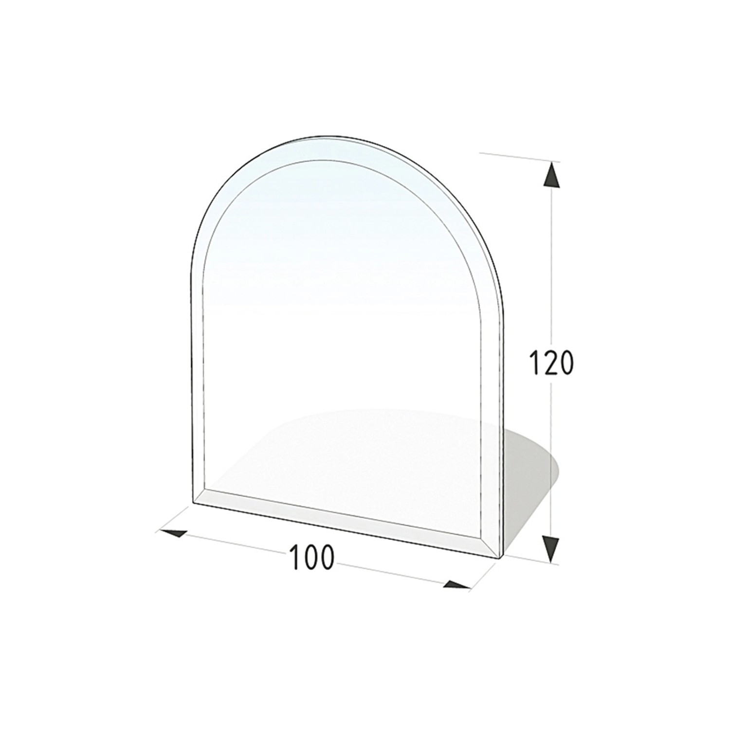 Lienbacher Funkenschutzplatte Glasbodenplatte Rundbogen 8mm Stärke von Lienbacher