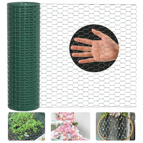 Lienffy Hühnerdraht für Blumenarrangements,Garten Geflügel Netting- 0.45 × 12m verzinkt PVC beschichtet 1.9cm Loch Größe Hexagonal Draht Gartenzaun für Handwerk Huhn Coop Barriere Kaninchenkäfig, grün Lienffy Hühnerdraht für Blumenarrangements,Garten Geflügel Netting- 0.45 × 12m verzinkt PVC beschichtet 1.9cm Loch Größe Hexagonal Draht Gartenzaun für Handwerk Huhn Coop Barriere Kaninchenkäfig, grün von Lienffy