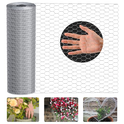 Lienffy Hühnerdraht für Blumenarrangements, Garten Geflügel Netting - 0.45 × 12m feuerverzinkt 1.9cm Loch Größe Hexagonal Draht Gartenzaun für Blumen Handwerk Huhn Coop Barriere Kaninchenkäfig, Silber Lienffy Hühnerdraht für Blumenarrangements, Garten Geflügel Netting - 0.45 × 12m feuerverzinkt 1.9cm Loch Größe Hexagonal Draht Gartenzaun für Blumen Handwerk Huhn Coop Barriere Kaninchenkäfig, Silber von Lienffy