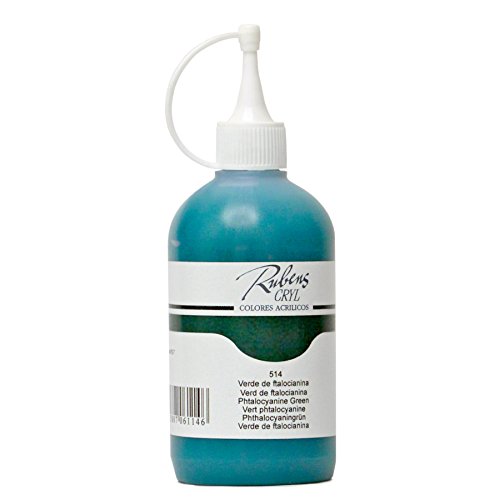 Lienzos Levante Rubens Cryl - Acrylfarbe 514, 250 ml Flasche, Farbe Phtalocyaningrün von Lienzos Levante