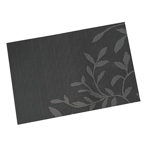 Lieson Abwaschbar Tischsets, Platzsets PVC 6er Set Rcheteck mit Blätter Muster rutschfest Hitzebeständig Platzdeckchen für Zuhause Restaurant Speisetisch 45x30CM Schwarz Grau Lieson Abwaschbar Tischsets, Platzsets PVC 6er Set Rcheteck mit Blätter Muster rutschfest Hitzebeständig Platzdeckchen für Zuhause Restaurant Speisetisch 45x30CM Schwarz Grau von Lieson