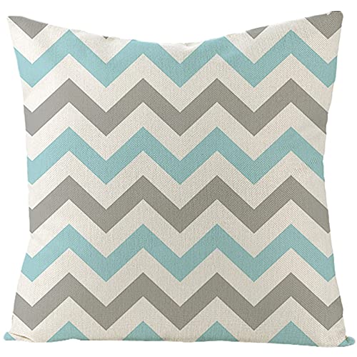 Lieson Couchkissen Dekokissen, Kissenbezug 50x50 cm 1 Stück Kissenbezüge Hellblau Grau Beige Welle Muster, Linen Lieson Couchkissen Dekokissen, Kissenbezug 50x50 cm 1 Stück Kissenbezüge Hellblau Grau Beige Welle Muster, Linen von Lieson