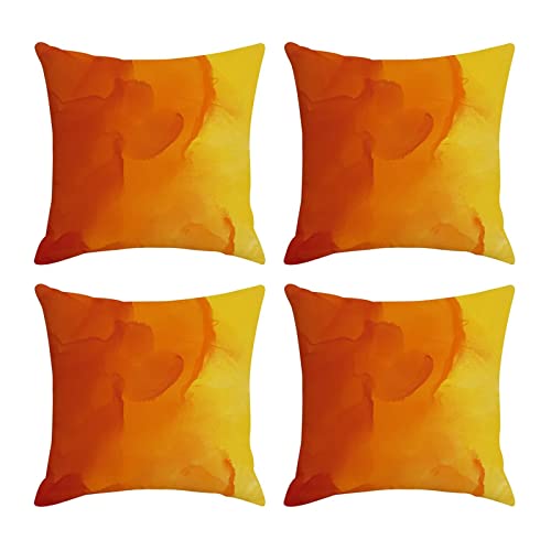 Lieson Dekokissen 45 x 45 cm 4er Set, Sofakissen Leinen Abstrakt Aquarell Kissenbezug Kissenhülle Kissenbezüge für Sofa Gartenbett Couch Kissen, Orange Gelb Lieson Dekokissen 45 x 45 cm 4er Set, Sofakissen Leinen Abstrakt Aquarell Kissenbezug Kissenhülle Kissenbezüge für Sofa Gartenbett Couch Kissen, Orange Gelb von Lieson