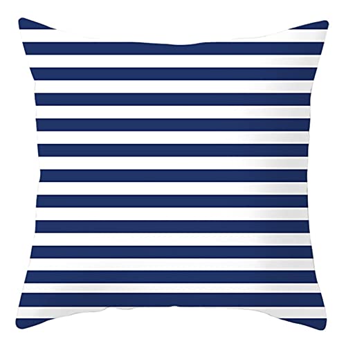 Lieson Dekokissen Dunkelgrün, Kissenbezug 45x45 Outdoor 1 Stück Kissenhülle Blau Weiß Streifen Muster, Polyester Lieson Dekokissen Dunkelgrün, Kissenbezug 45x45 Outdoor 1 Stück Kissenhülle Blau Weiß Streifen Muster, Polyester von Lieson