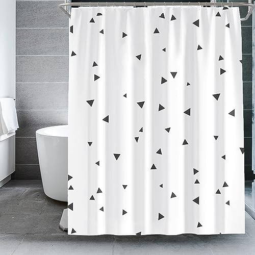 Lieson Duschvorhänge 200x180CM Weiß Schwarz, Polyester Anti Schimmel Duschvorhang Wasserdicht Waschbar mit ÖSEN Dreieck Muster Badewanne Duschvorhang mit Haken Lieson Duschvorhänge 200x180CM Weiß Schwarz, Polyester Anti Schimmel Duschvorhang Wasserdicht Waschbar mit ÖSEN Dreieck Muster Badewanne Duschvorhang mit Haken von Lieson