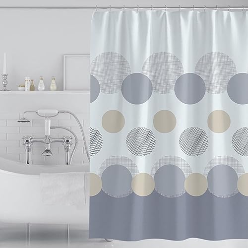 Lieson Duschvorhänge 260x200CM Grau Blau, Polyester Anti Schimmel Duschvorhang Wasserdicht Waschbar mit ÖSEN Kreis Muster Vorhang Badewanne mit Haken Lieson Duschvorhänge 260x200CM Grau Blau, Polyester Anti Schimmel Duschvorhang Wasserdicht Waschbar mit ÖSEN Kreis Muster Vorhang Badewanne mit Haken von Lieson