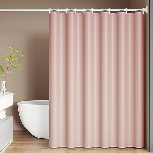 Lieson Duschvorhänge 80x180CM Rosa, Polyester Duschvorhang Anti-Schimmel mit ÖSEN Einfarbig Badewanne Duschvorhang mit Haken von Lieson