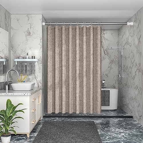Lieson Duschvorhang 80x200CM Braun, Polyester Anti Schimmel Duschvorhang Waschbar mit ÖSEN Einfarbig Leinenimitat Muster Badezimmer Vorhang mit Haken Lieson Duschvorhang 80x200CM Braun, Polyester Anti Schimmel Duschvorhang Waschbar mit ÖSEN Einfarbig Leinenimitat Muster Badezimmer Vorhang mit Haken von Lieson