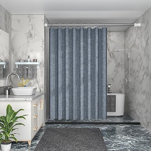 Lieson Duschvorhang Stoff 150x200CM Grau Blau, Polyester Anti Schimmel Duschvorhang Für Badewanne mit ÖSEN Einfarbig Leinenimitat Muster Vorhang Badezimmer mit Haken Lieson Duschvorhang Stoff 150x200CM Grau Blau, Polyester Anti Schimmel Duschvorhang Für Badewanne mit ÖSEN Einfarbig Leinenimitat Muster Vorhang Badezimmer mit Haken von Lieson