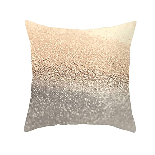 Lieson Kissenbezug Weihnachten, Sofakissenbezug 40x40 1 Stück Couchkissen Grau Gold Pailletten Glänzendes Muster, Polyester von Lieson