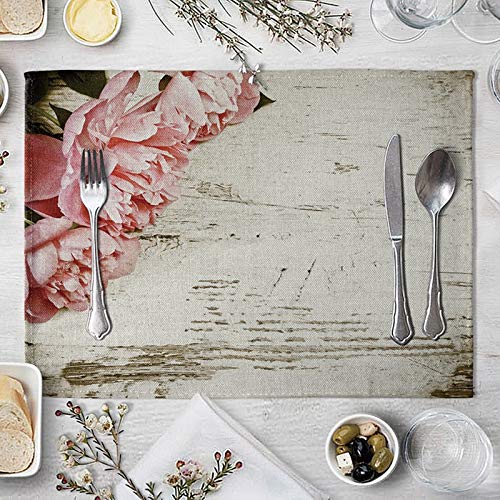 Lieson Platzdeckchen 2er Set, rutschfeste Abwaschbare Platzdeckchen, Platzdeckchen Baumwolle Leinen Stieg Auf Dem Hölzernen Rosa 40x30CM Lieson Platzdeckchen 2er Set, rutschfeste Abwaschbare Platzdeckchen, Platzdeckchen Baumwolle Leinen Stieg Auf Dem Hölzernen Rosa 40x30CM von Lieson