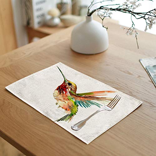 Lieson Platzsets Abwaschbar 2er Set, Waschbare Antirutsch Platzdeckchen, Platzset Leinen Baumwolle Kolibri Bunt 45x32CM Lieson Platzsets Abwaschbar 2er Set, Waschbare Antirutsch Platzdeckchen, Platzset Leinen Baumwolle Kolibri Bunt 45x32CM von Lieson