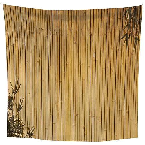 Lieson Wandteppich Bambus Wand, Wandtuch Beige Wandbehang Tapisserie für Wohnzimmer Schlafzimmer Wohnheim Wanddeko, 240x220CM von Lieson