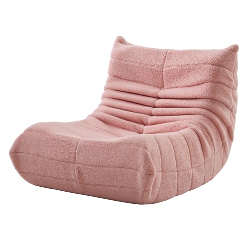Lietre Bodensofa Sitzsack Sofa, Sitzsack Sessel Bequem Beanbag Bodenstuhl mit Rückenlehne, Lesesessel Bean Bag Bodensessel für Schlafzimmer Wohnzimmer (Rosa) von Lietre