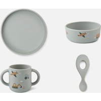 Liewood Vivi Printed Tableware Set - Vehicles/Dove Blue Mix von Liewood