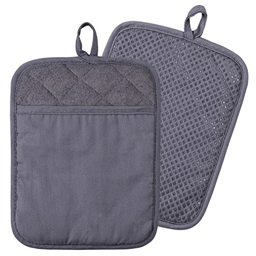 100% Baumwolle mit Silikon K¨¹Che Everyday Basic Topflappen Hitzebest?ndige Untersetzer Topflappen Ofenhandschuhe mit Tasche zum Kochen und Backen Set von 2 Grau 01 100% Baumwolle mit Silikon K¨¹Che Everyday Basic Topflappen Hitzebest?ndige Untersetzer Topflappen Ofenhandschuhe mit Tasche zum Kochen und Backen Set von 2 Grau 01 von Lifaith
