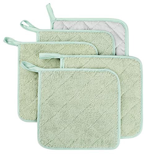Lifaith 100% Baumwolle Küche Everyday Basic Terry Topflappen hitzebeständig Untersetzer Topflappen für Kochen und Backen Set von 5 Minze Lifaith 100% Baumwolle Küche Everyday Basic Terry Topflappen hitzebeständig Untersetzer Topflappen für Kochen und Backen Set von 5 Minze von Lifaith