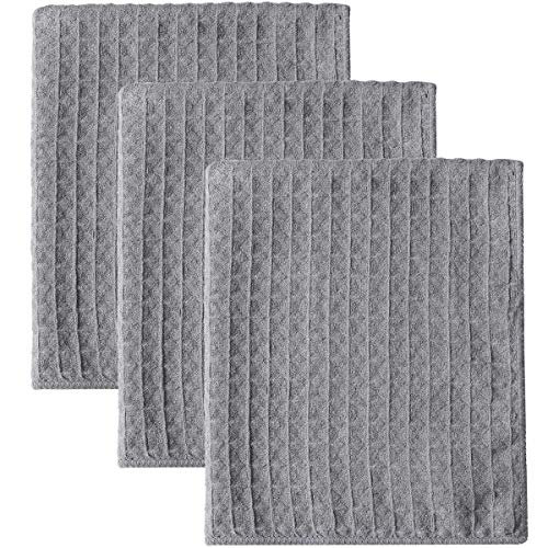 Lifaith Mikrofaser-Geschirrtücher, dick, Waffelgewebe, ultra saugfähig, geruchsfrei, 40,6 x 48,3 cm, Grau, 3 Stück Lifaith Mikrofaser-Geschirrtücher, dick, Waffelgewebe, ultra saugfähig, geruchsfrei, 40,6 x 48,3 cm, Grau, 3 Stück von Lifaith