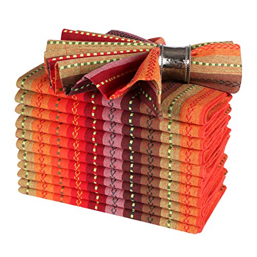Life By Cotton Salsa Stripe Stoffservietten, 100% Reine Baumwolle, 45,7 x 45,7 cm, Dinnerservietten, Hochzeits-Servietten, maschinenwaschbar, Cocktail-Servietten, Rot, Mehrfarbig, 12 Stück Life By Cotton Salsa Stripe Stoffservietten, 100% Reine Baumwolle, 45,7 x 45,7 cm, Dinnerservietten, Hochzeits-Servietten, maschinenwaschbar, Cocktail-Servietten, Rot, Mehrfarbig, 12 Stück von Life By Cotton