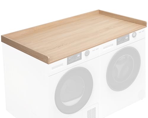 Life Finds LF-WDCT1C Waschtrockner, Arbeitsplatte mit Sicherheitsleiste für Waschküchen-Organisation, helles Holz, 137,2 cm von Life Finds