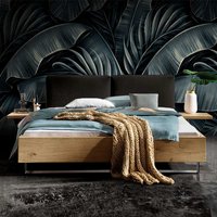 Luxus Doppelbett aus Wildeiche Massivholz Industry und Loft Stil (dreiteilig) von Life Meubles