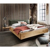 Hochwertiges Doppelbett aus Wildeiche Massivholz Metall (dreiteilig) von Life Meubles