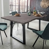 Baumkantentisch mit Bügelgestell Industry und Loft Stil von Life Meubles