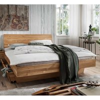 Doppelbett Wildeiche aus massivem Holz Bettkasten von Life Meubles