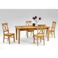 Esstisch mit Stühlen aus Kiefer Massivholz Landhaus (fünfteilig) von Life Meubles