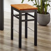 Kiefer massiv Barhocker in Schwarz und Laugenfarben 75 cm Sitzhöhe von Life Meubles