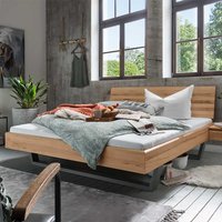 Kufenbett aus Kernbuche Massivholz Metall von Life Meubles