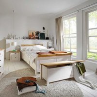 Landhaus Schlafzimmer in Weiß Kiefer teilmassiv (vierteilig) von Life Meubles