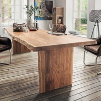 Massivholztisch mit Baumkante rustikal von Life Meubles