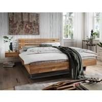 Modernes Bett aus Wildeiche Massivholz zwei Nachtkommoden (dreiteilig) von Life Meubles