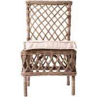 Rattan Esszimmerstuhl in dunkel Braun rustikalen Landhausstil (2er Set) von Life Meubles