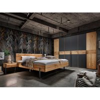 Schlafzimmer Möbel aus Wildeiche Massivholz und Metall Industry Stil (vierteilig) von Life Meubles