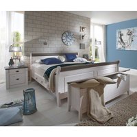 Schlafzimmermöbel Set in Weiß Grau Landhausstil (vierteilig) von Life Meubles