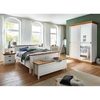 Schlafzimmerset in Weiß Kiefer teilmassiv Landhausstil (fünfteilig) von Life Meubles