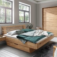 Stauraum Bett aus Wildeiche Massivholz geölt von Life Meubles