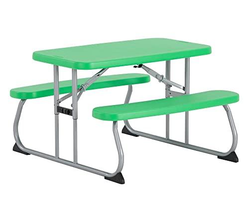 LIFETIME Campingtisch & Picknicktisch für Kinder | 83x90x53 cm Grün | Kunststoff Tisch inklusive Bank für den Outdoorbereich von LIFETIME