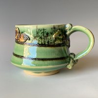 Distant Hills Handgemachte Keramik Kaffeetasse, cmdc3Dh17 von LifeAndClay