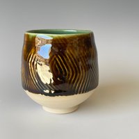 strukturierte Bernsteinkeramik Teetasse, Yunomi, Tcapl2Ta8 von LifeAndClay