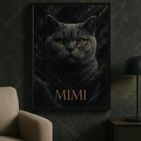 Personalisiertes Haustierportrait Im Dark Marmor Stil Mit Goldener Schrift - Tierbild Als Poster, Leinwand Oder Digitale Datei Personalisiertes Haustierportrait Im Dark Marmor Stil Mit Goldener Schrift - Tierbild Als Poster, Leinwand Oder Digitale Datei von LifeFlowDesigns