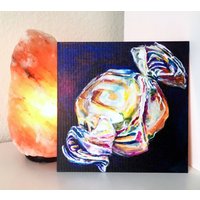Taffy Kunst Farbenfrohes Acrylbild Auf Leinwand von LifeOfRainbowButter
