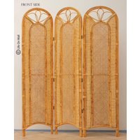 Freistehend Raumteiler, Bett Kopfteiler, Rattan Cane Sichtschutz, 3 Panel Trennwand, Boho Dekor von LifeOnWall