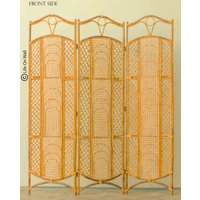 Rattan Raumteiler, Handgemachte Trennwand, Cane Schirm, 3 Panel Boho Dekor von LifeOnWall