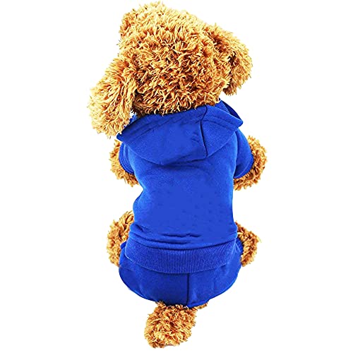 LifeWheel Haustier Kleidung Hundemantel Hundepullover Warm Wintermantel Hunde Kostüm für Katzen Kleine Hunde Hunde-Kapuzenpullover (Blau, L) von LifeWheel