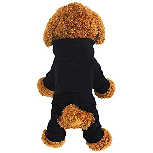 LifeWheel Haustier Kleidung Hundemantel Hundepullover Warm Wintermantel Hunde Kostüm für Katzen Kleine Hunde Hunde-Kapuzenpullover (Schwarz, XL) von LifeWheel